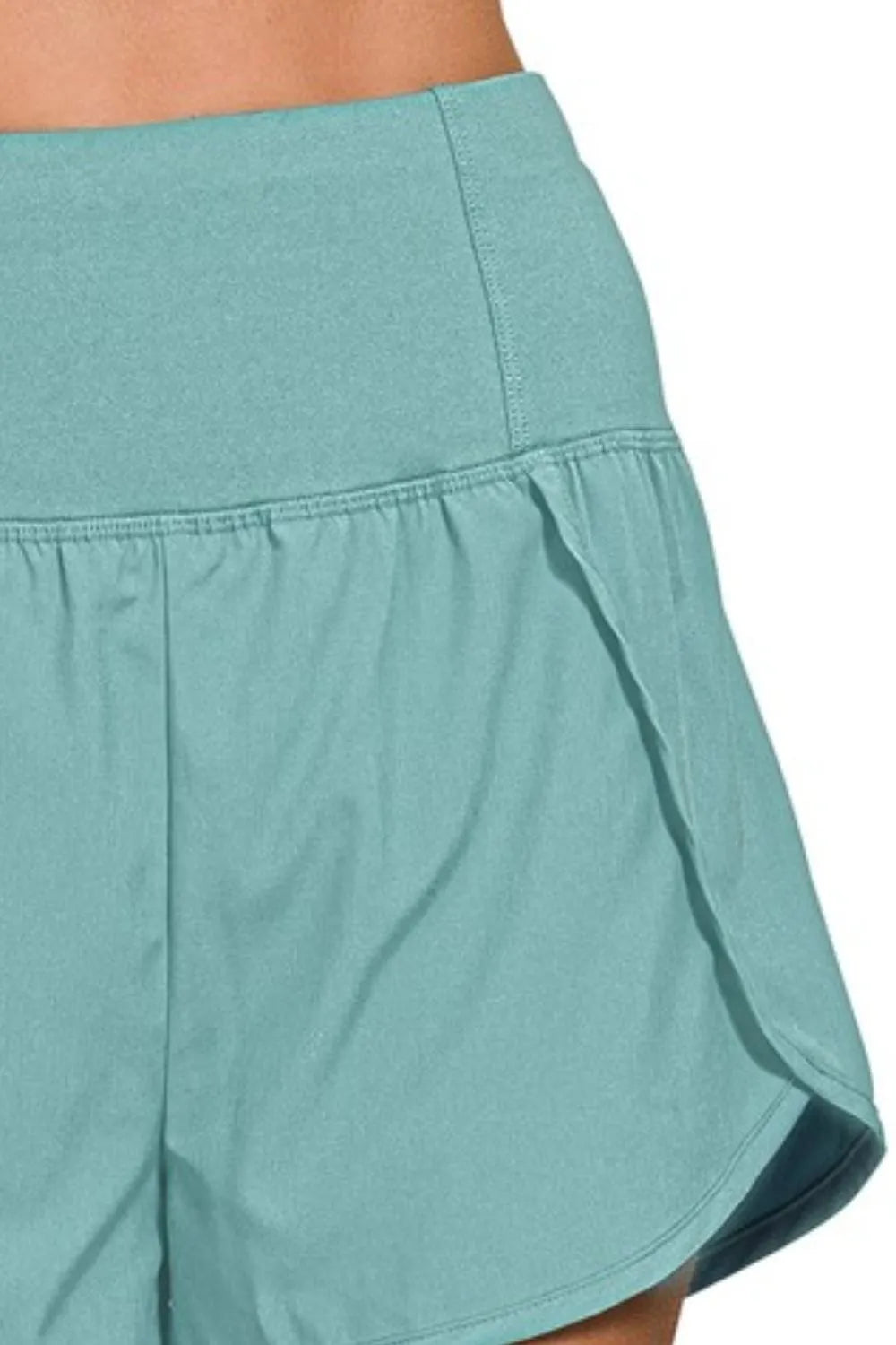 Zenana High Waisted Zippered Back Pocket Running Shorts - Fashorio