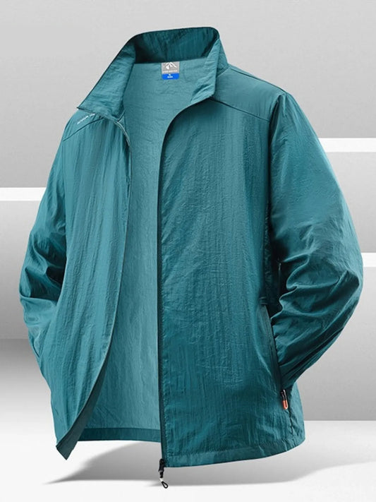 Men's Plus Size Zip Up Long Sleeve Jacket Deep Teal - Fashorio