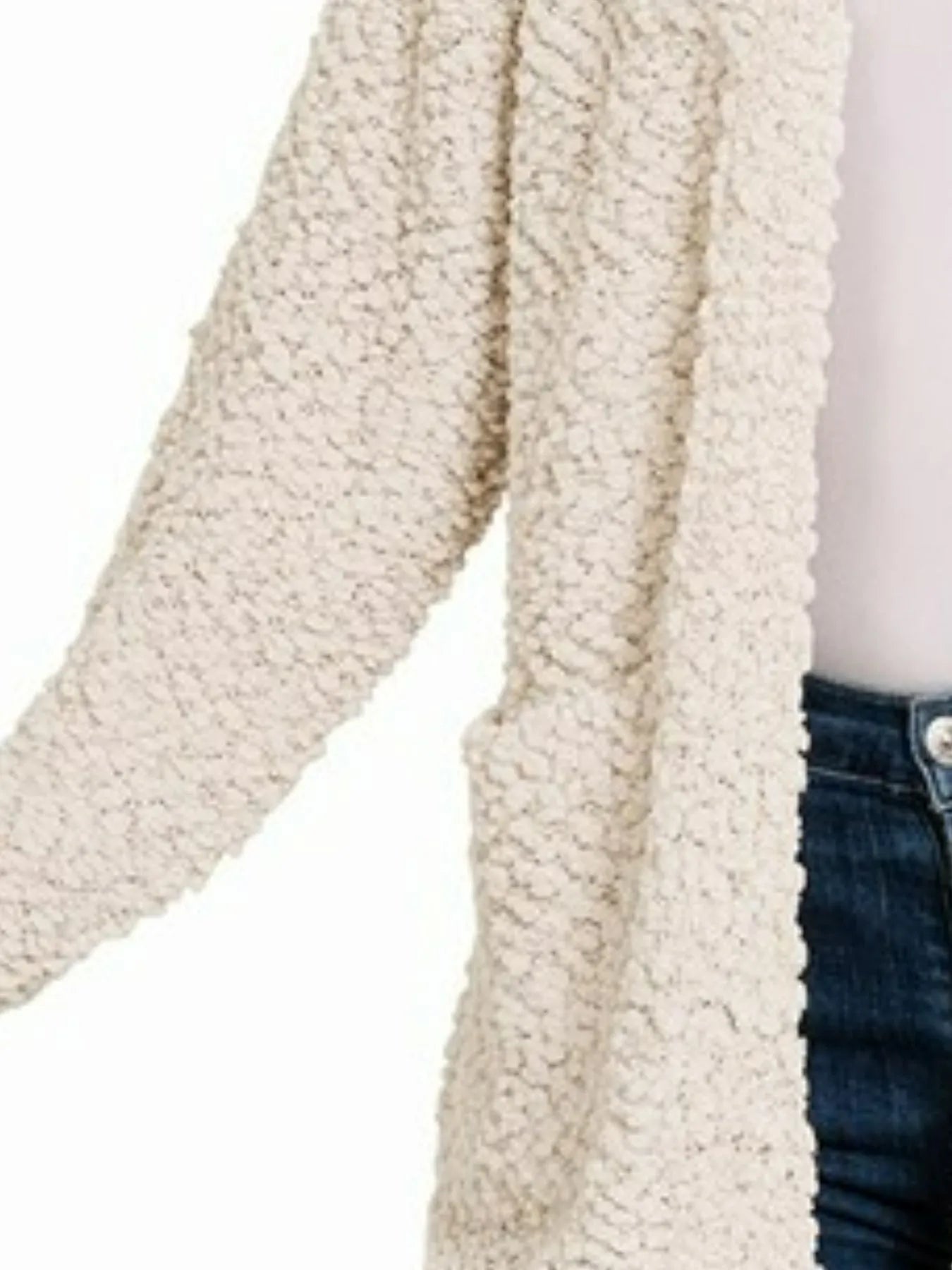 Zenana Long Sleeve Popcorn Sweater Cardigan with Pockets - Fashorio