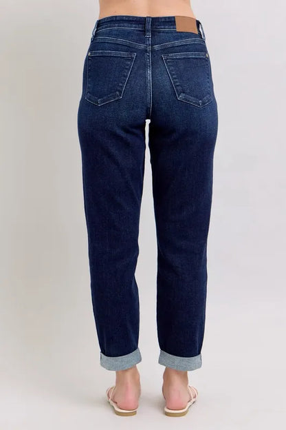 Judy Blue Full Size High Waist Boyfriend Jeans Plus Size - Fashorio