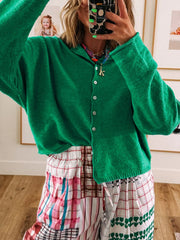 Button-Up Long Sleeve Knit Cardigan - Fashorio