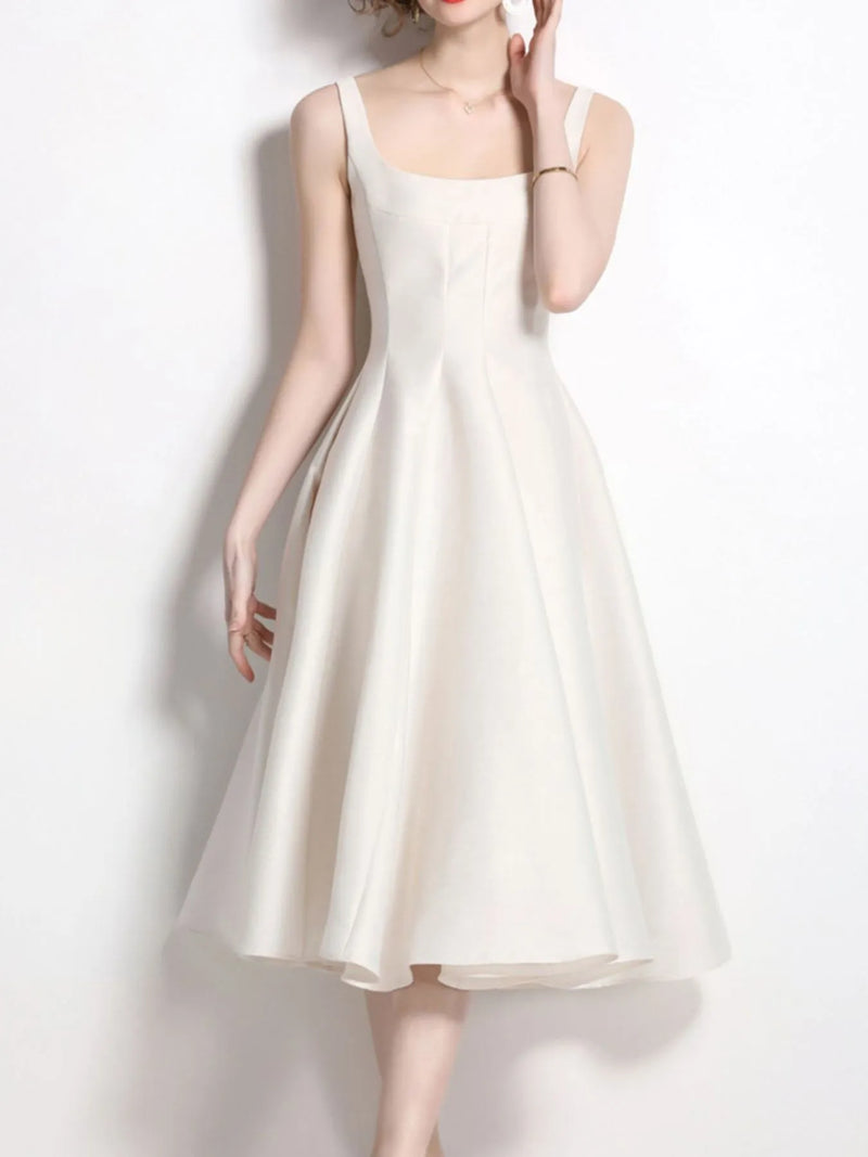 A Line Midi Sleeveless Dress front view