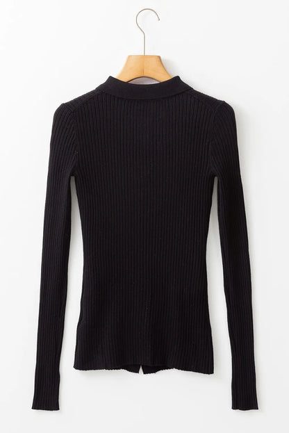 Button Up Collared Neck Cardigan - Fashorio