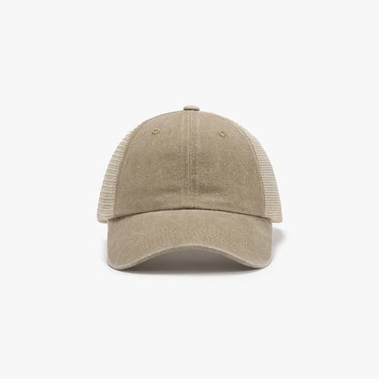 Breathable Mesh Adjustable Baseball Cap Tan One Size - Fashorio