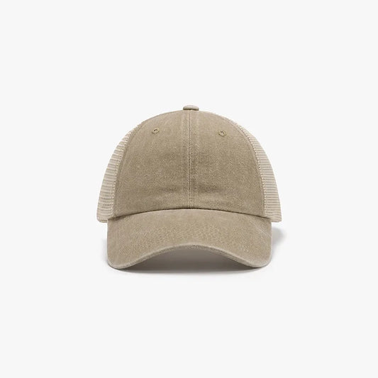 Breathable Mesh Adjustable Baseball Cap Tan One Size - Fashorio