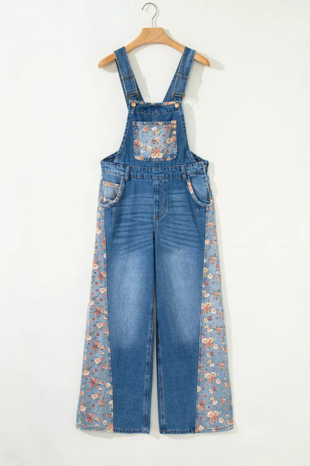 Loose denim overall back view