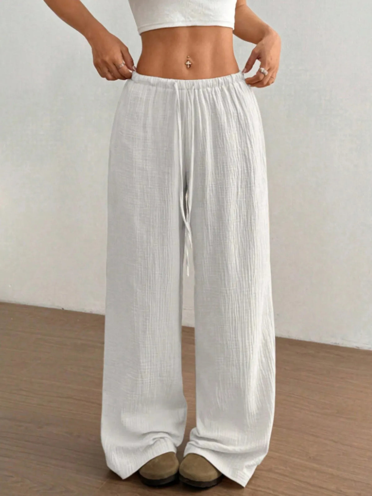 Wide Leg Casual Pants with Stretch, view 22