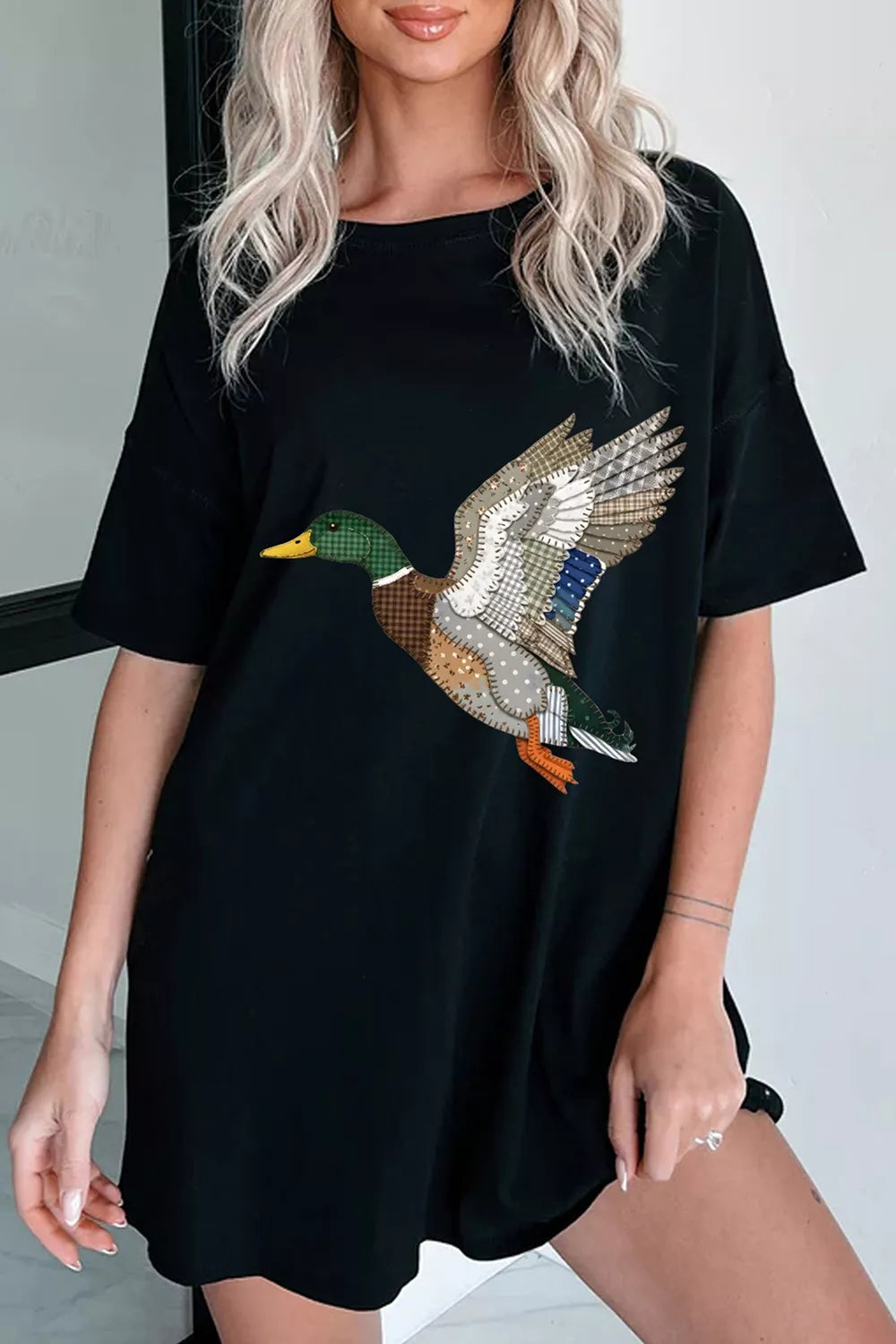 Back view of the round neck tee