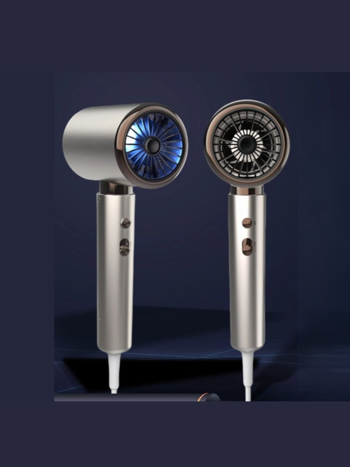 Hair dryer held in hand while drying