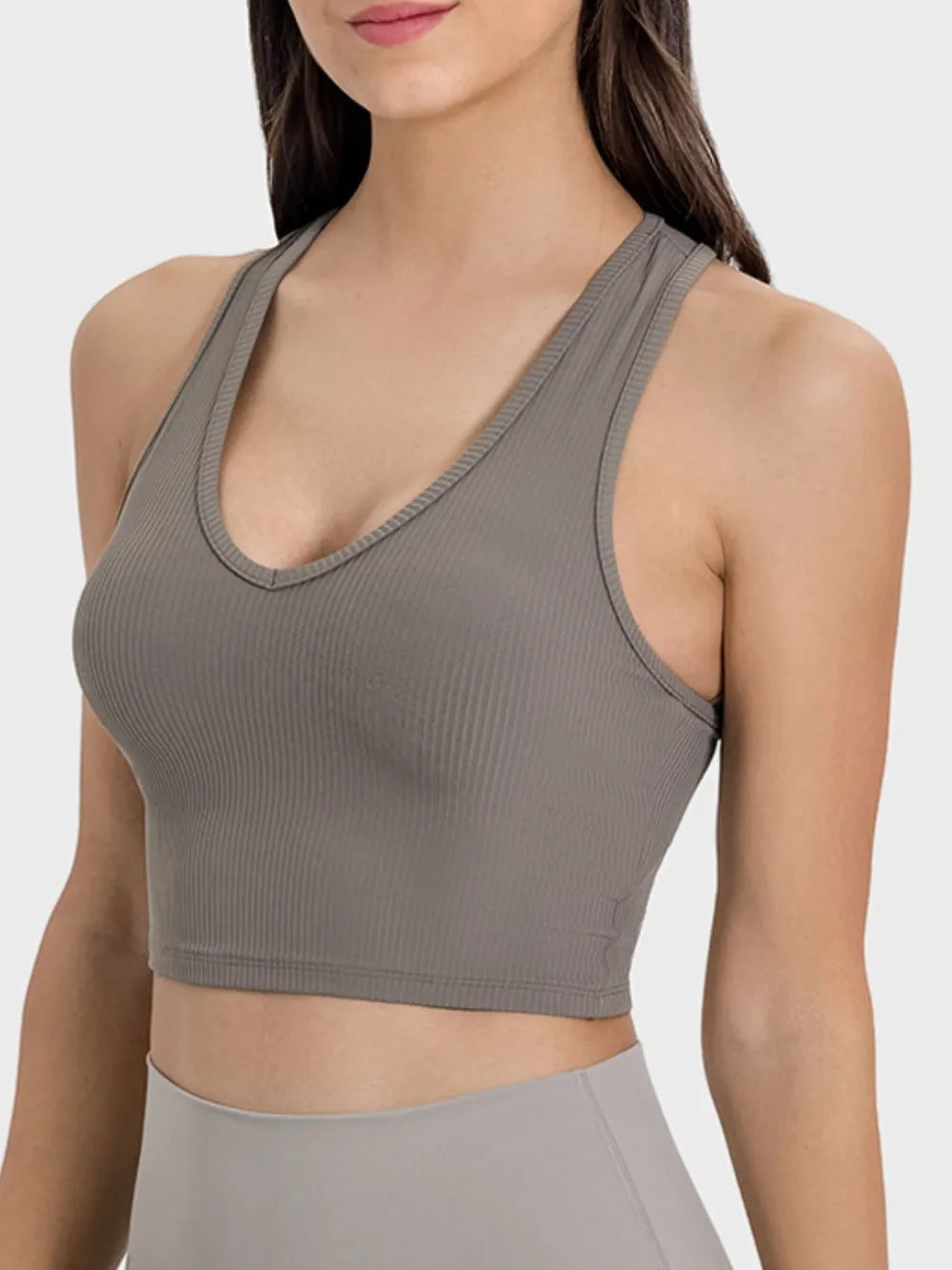 Millennia Scoop Neck Wide Strap Active Tank - Fashorio