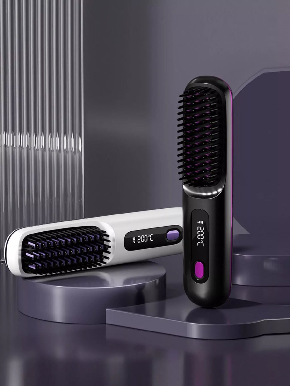 Comb straightening hair strand