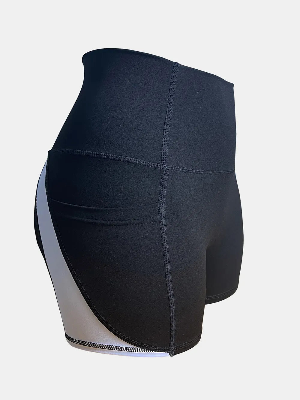 High waist active shorts close up detail