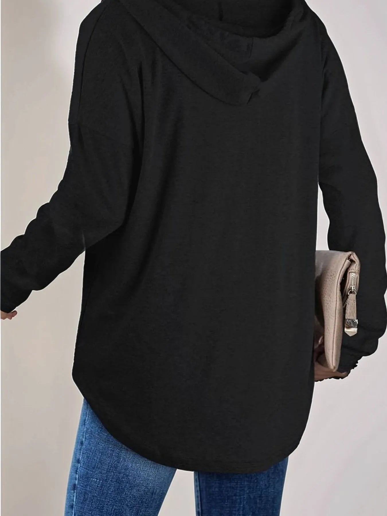 Full Size Drawstring Long Sleeve Hoodie Plus Size - Fashorio