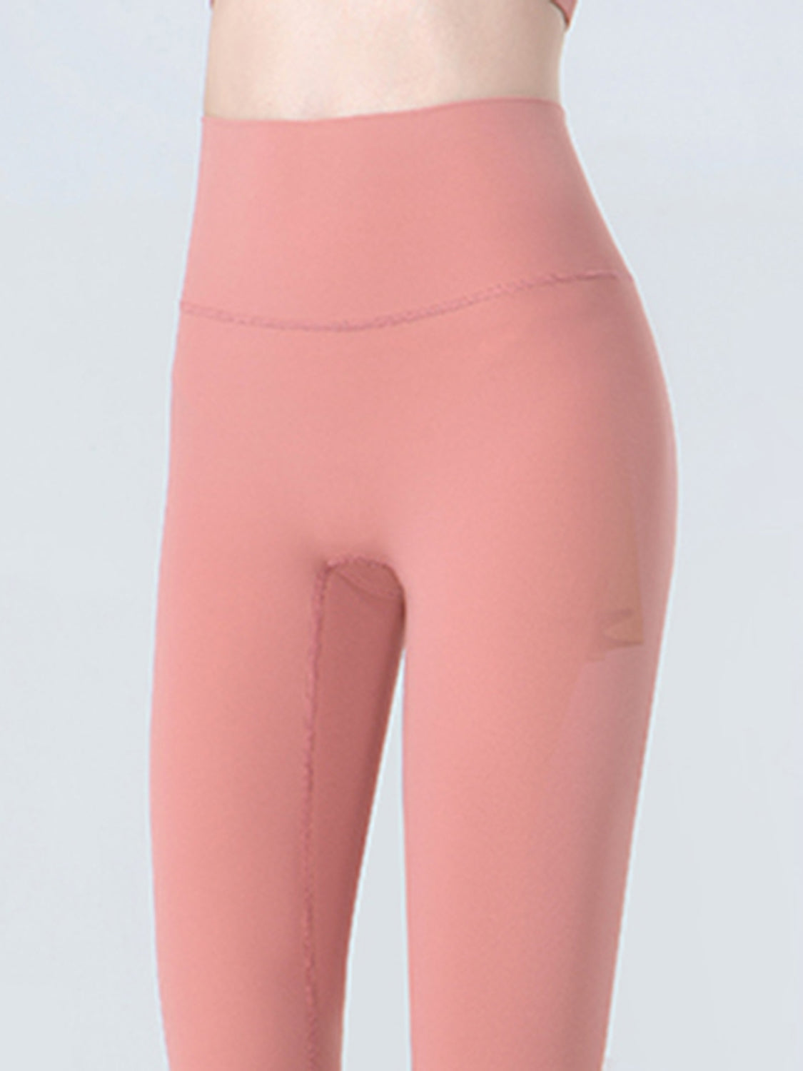 Wide waistband cropped sports leggings back view