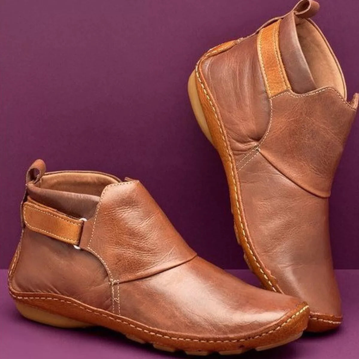 PU Leather Ankle Boots top down view