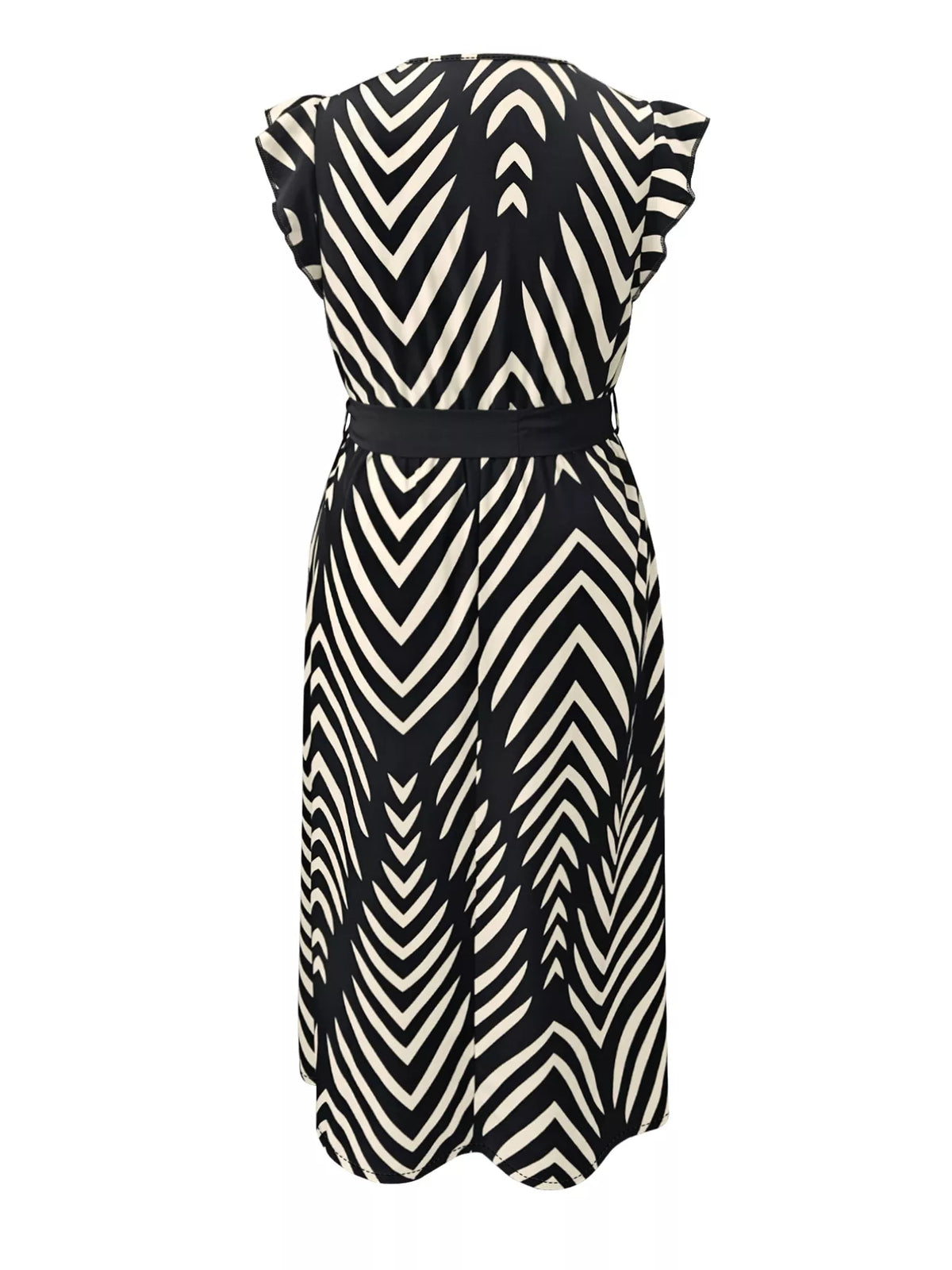 Chevron print wrap maxi dress side view
