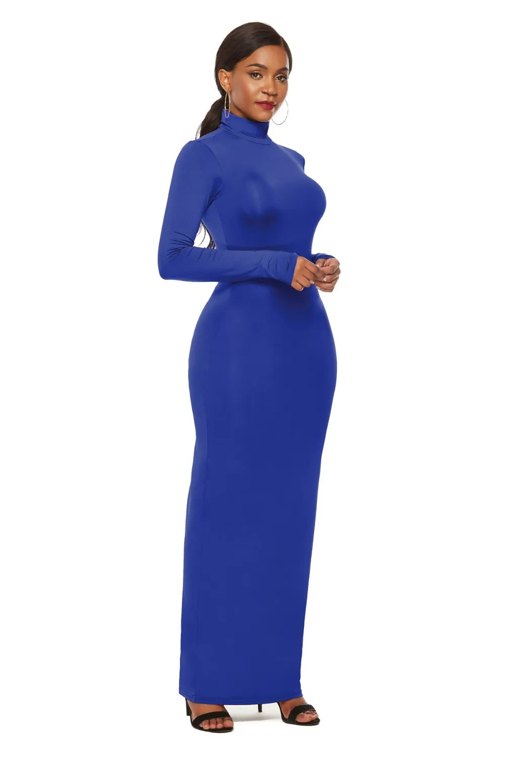 Bodycon maxi dress color option side
