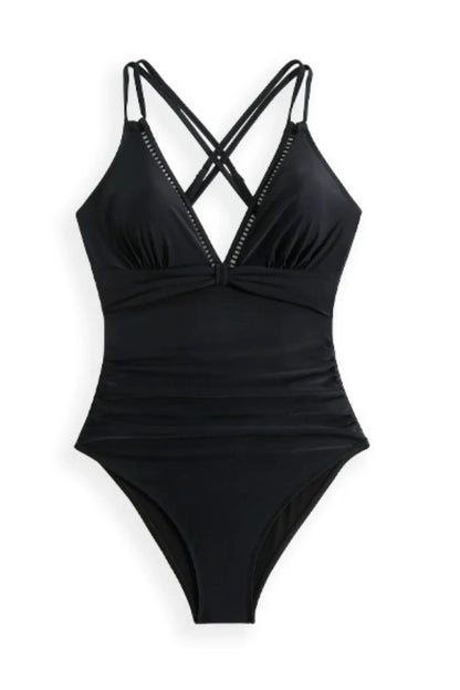 Double Spaghetti Strap One-Piece Swimwear - Fashorio