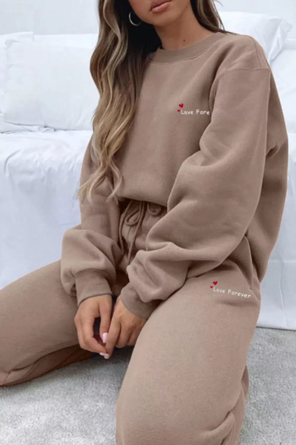 Round Neck Sweatshirt and Joggers Set, view 18