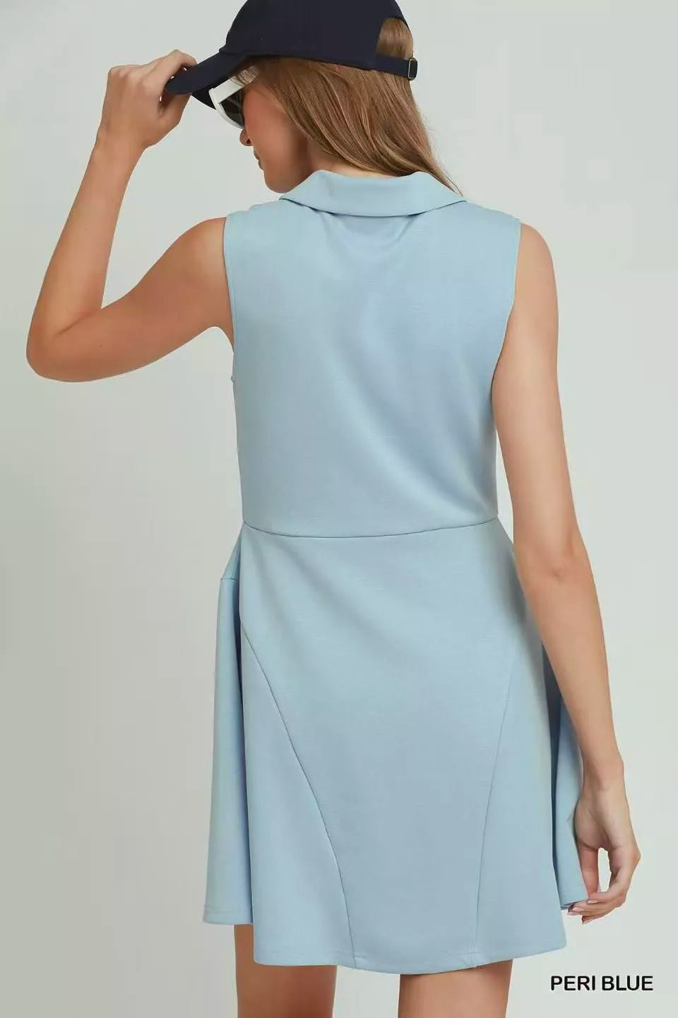 Peri blue tennis dress back view