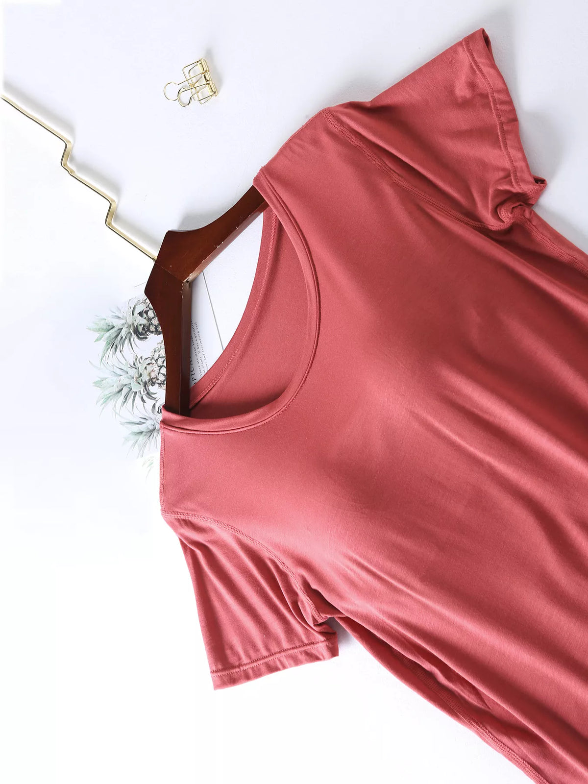 Plus Size Padded Modal Tee and Shorts Two Piece Set, view 8
