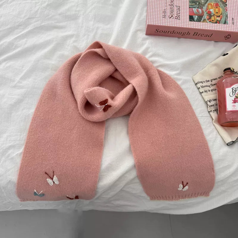 Butterfly Embroidered Knitted Scarf, view 21