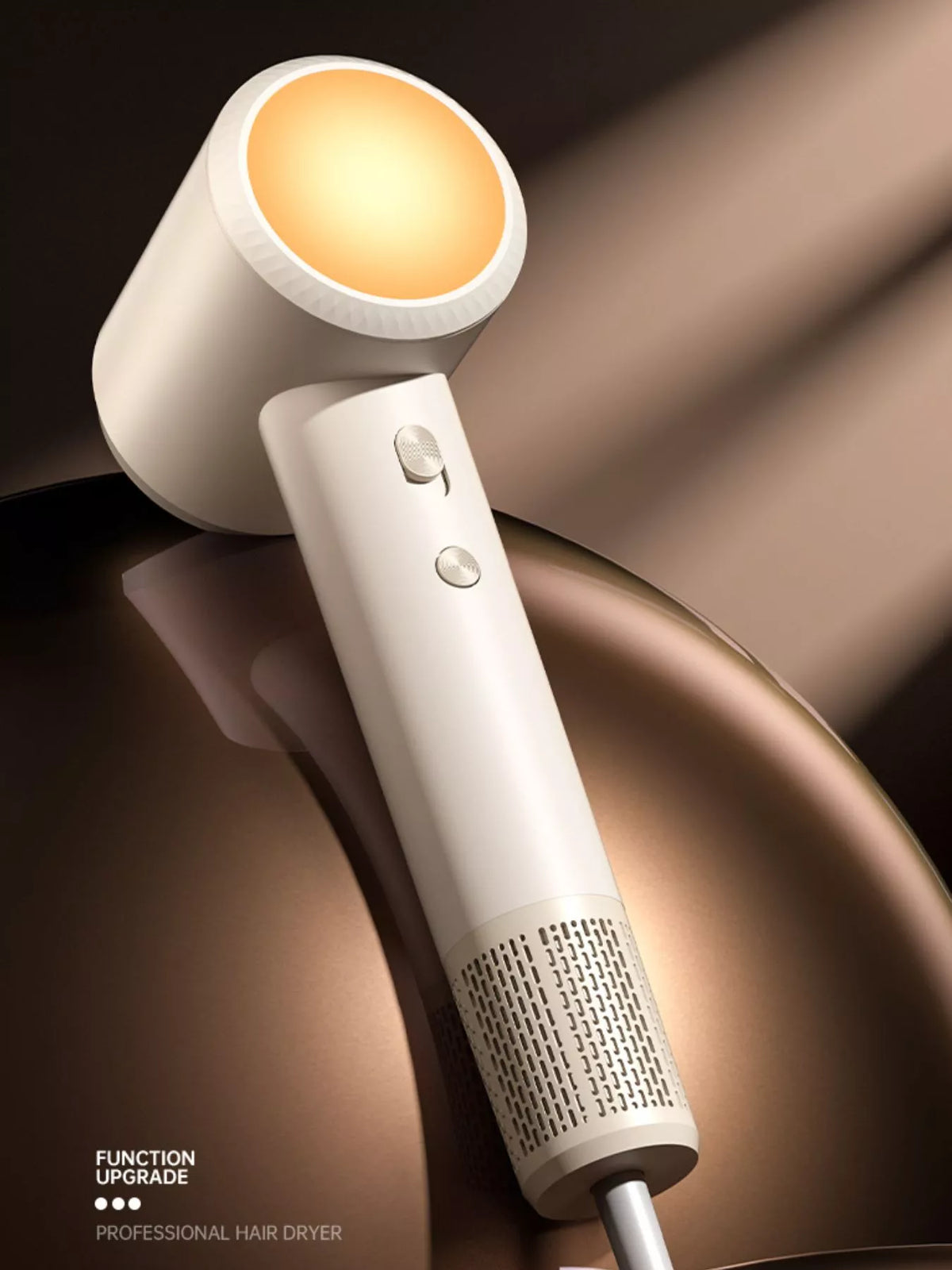 Beige high-speed hair dryer front view