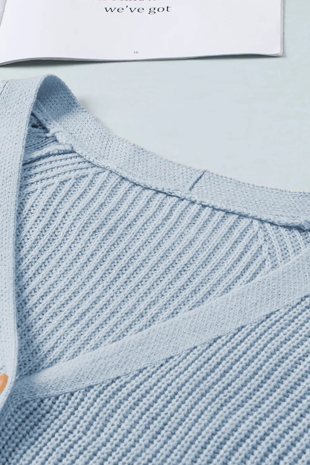 Openwork V-Neck Button Up Cardigan - Fashorio