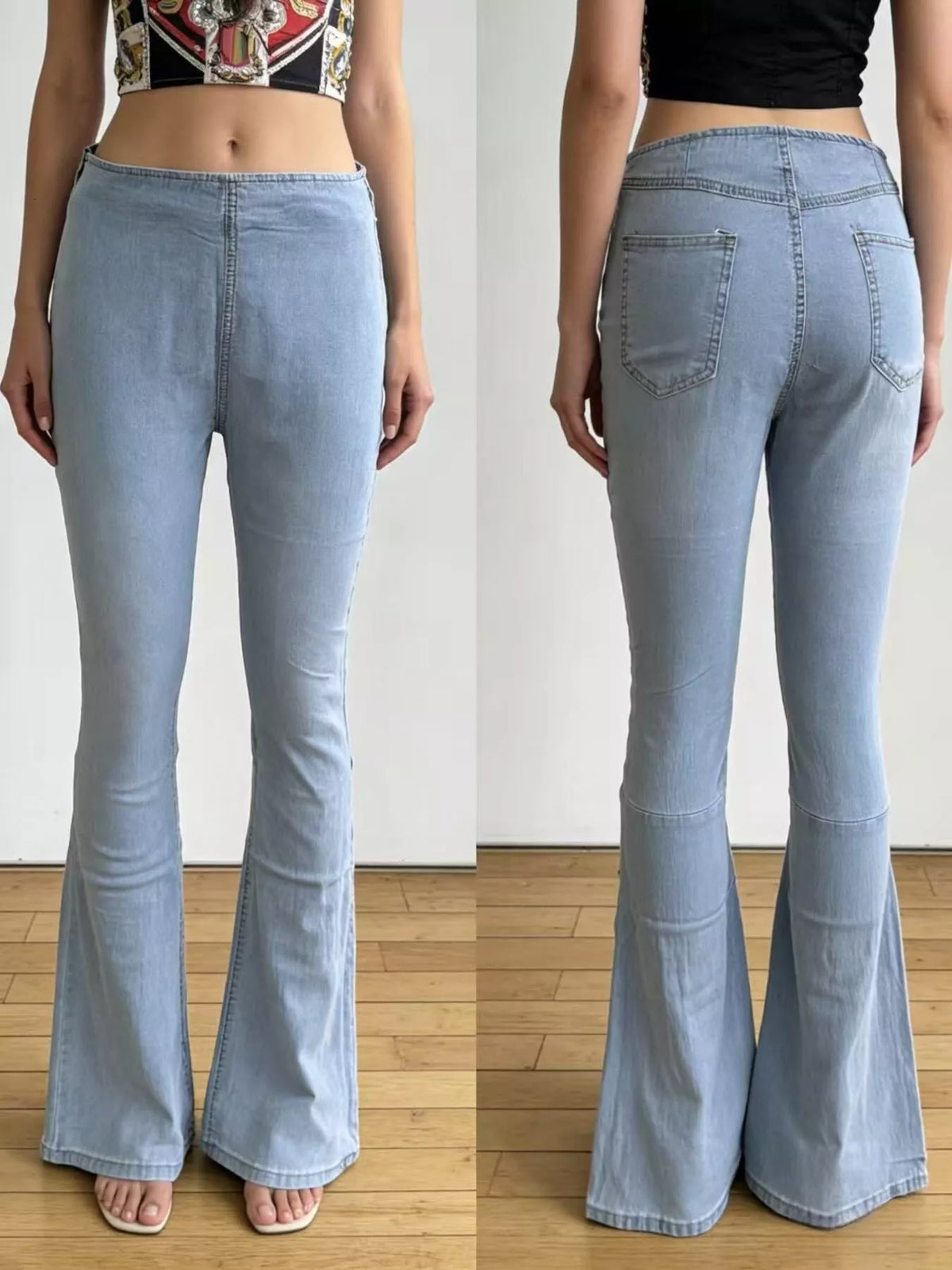 Stretch denim flare texture