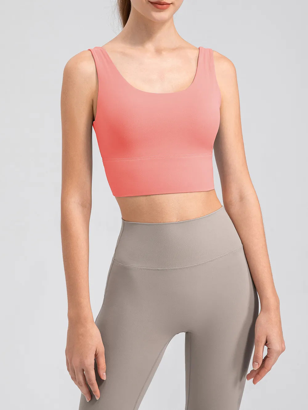 Scoop Neck Wide Strap Active Tank - Fashorio