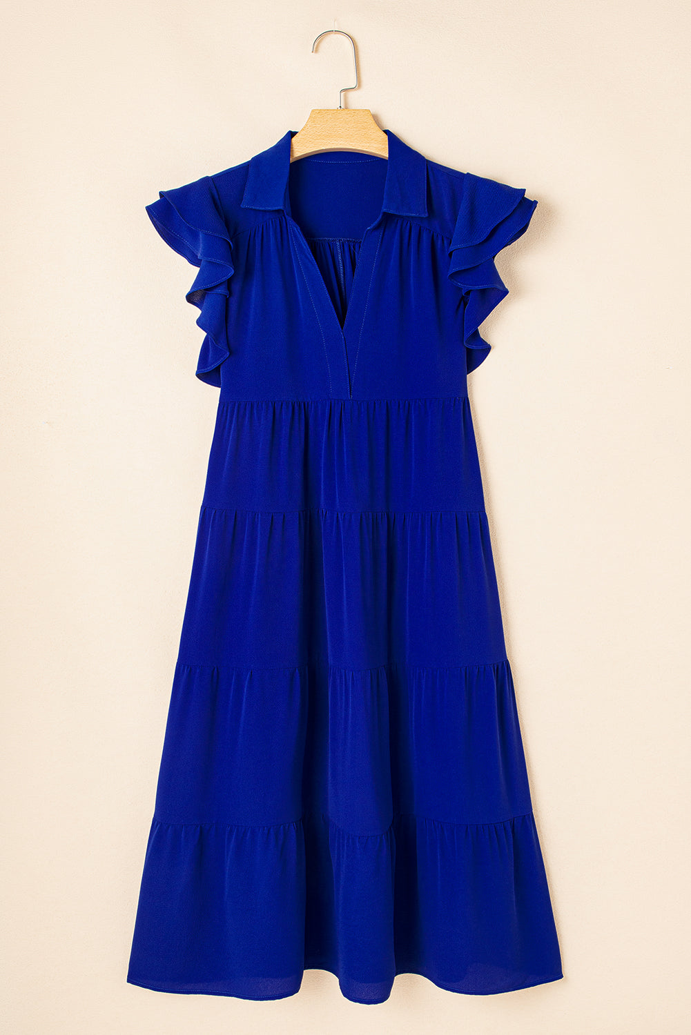 Blue summer midi dress styled outfit