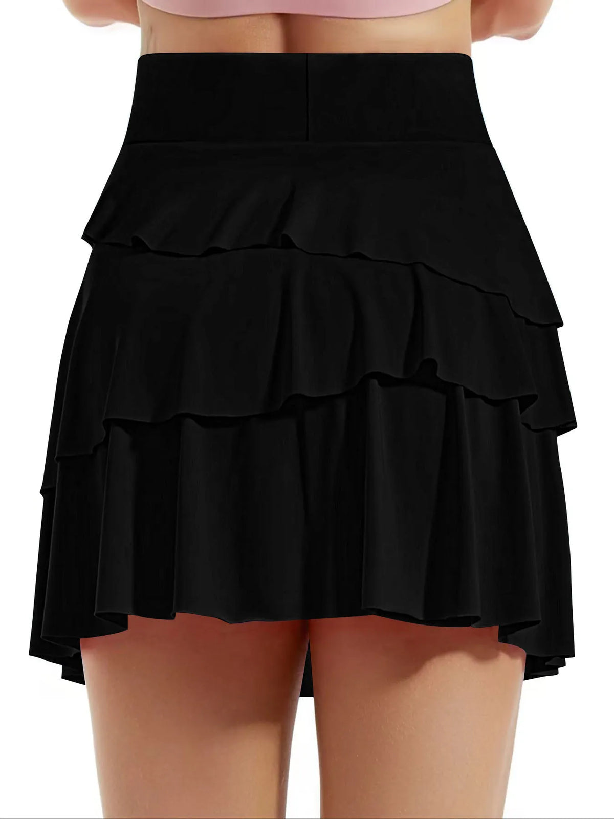 Tiered ruffle active skort fabric detail