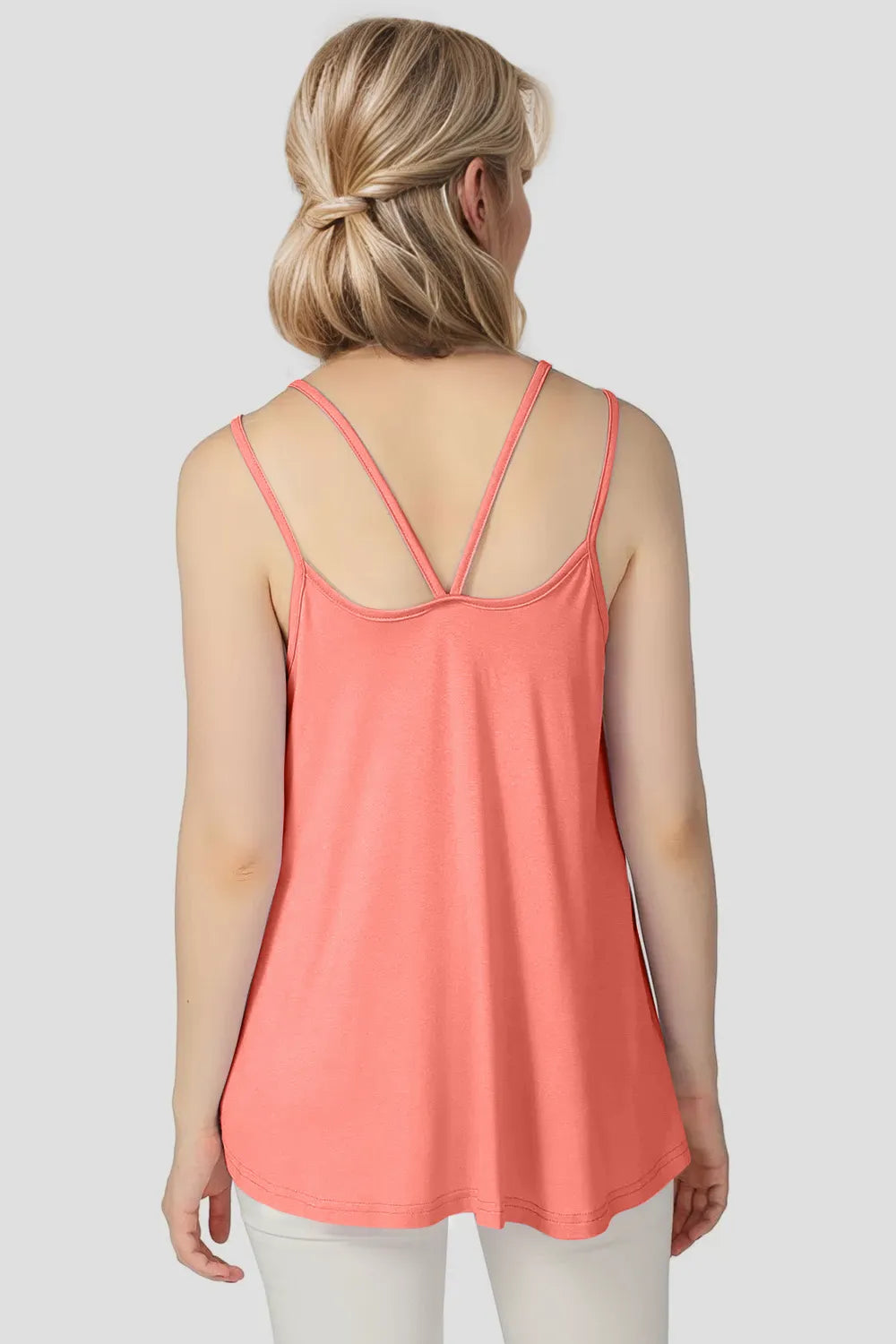 Bamboo Scoop Neck Spaghetti Strap Cami Top, view 28