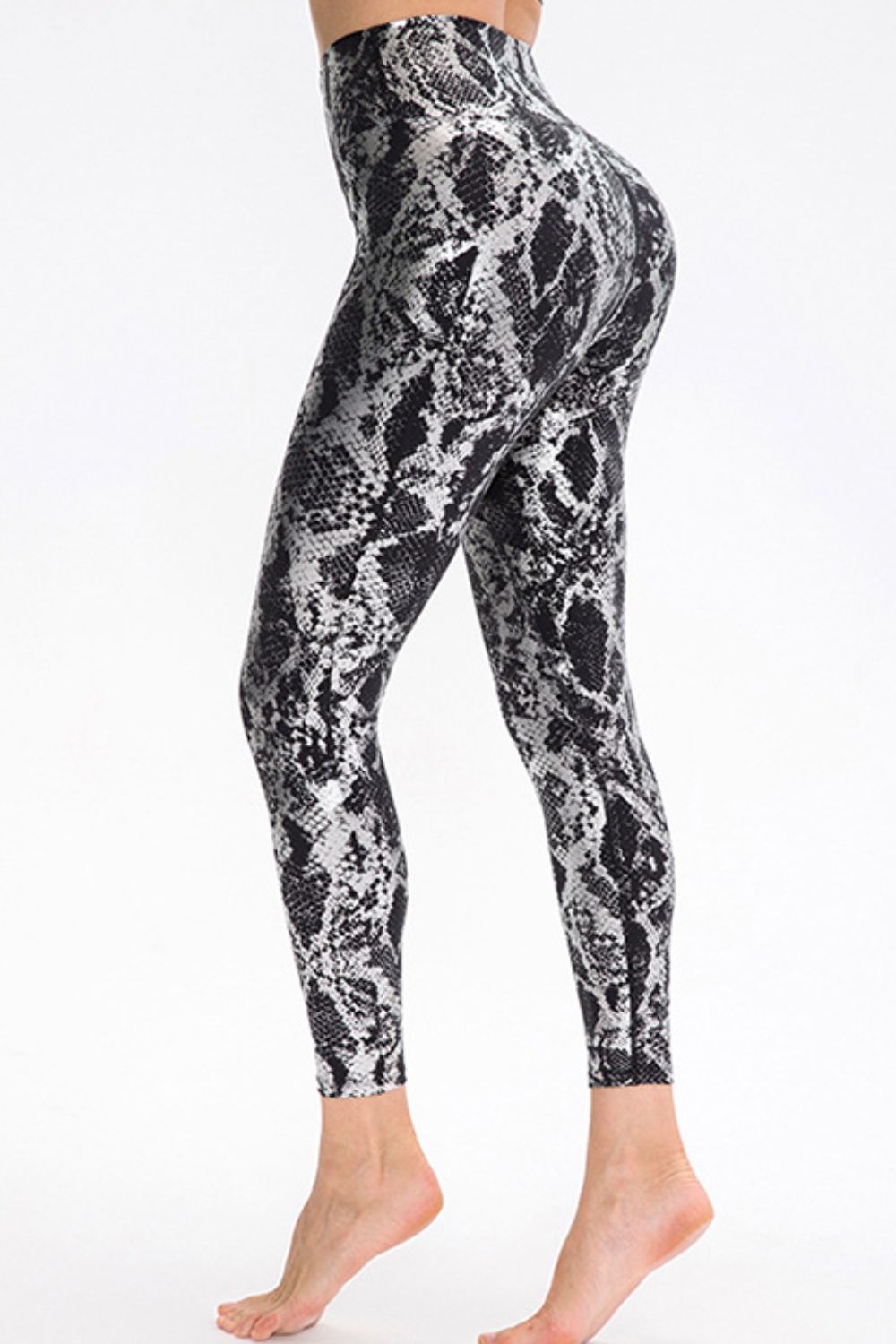 animal print slim fit sports pants front view