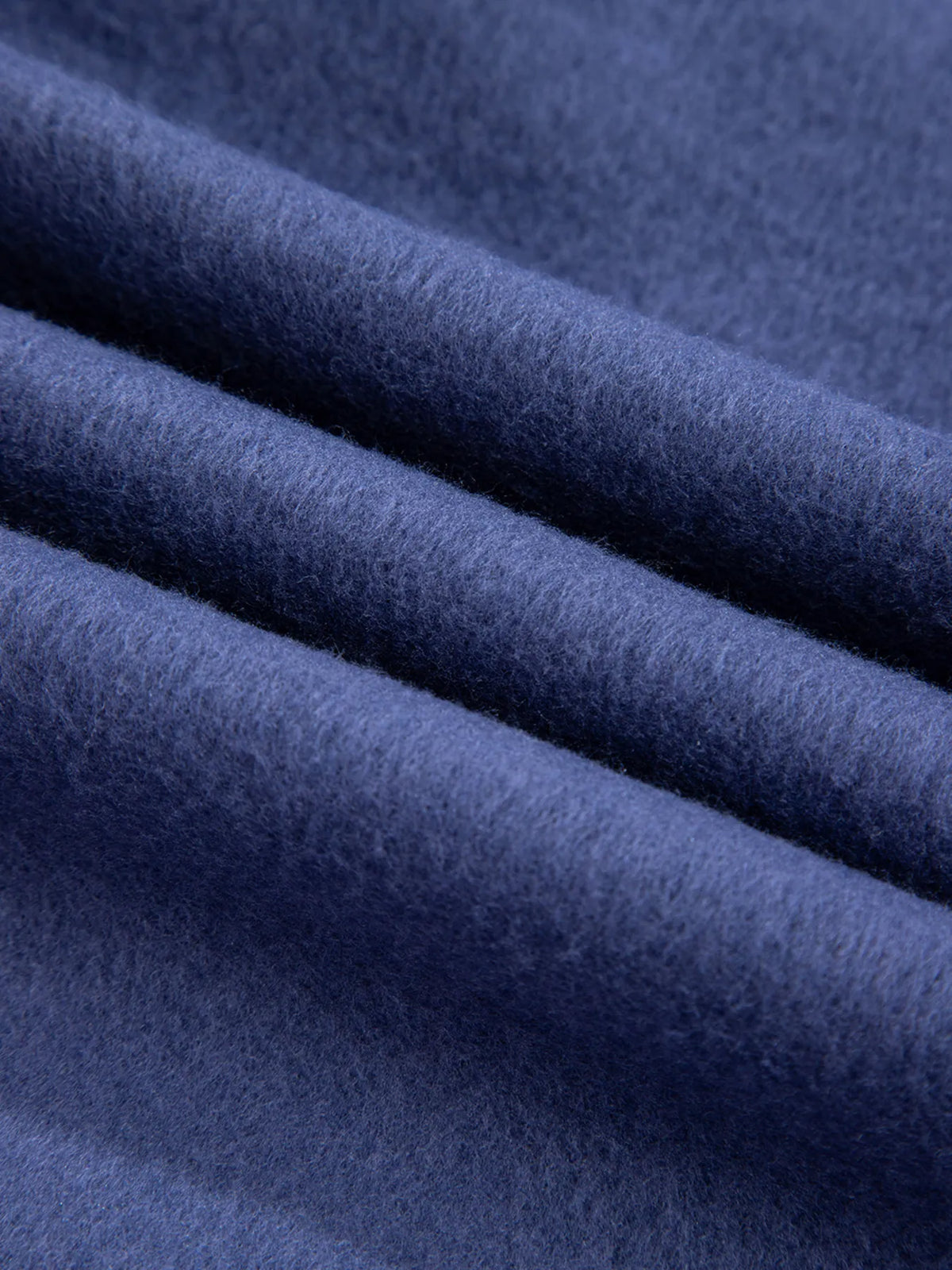 Full view of navy fleece lined tunic hoodie