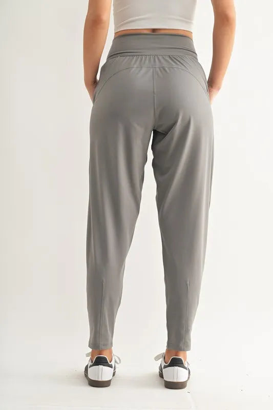 MONO B Flowbarrel High Waist Active Pants - Fashorio