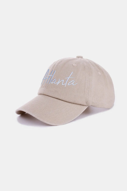 Zenana Washed ATLANTA Embroidered Baseball Cap - Fashorio