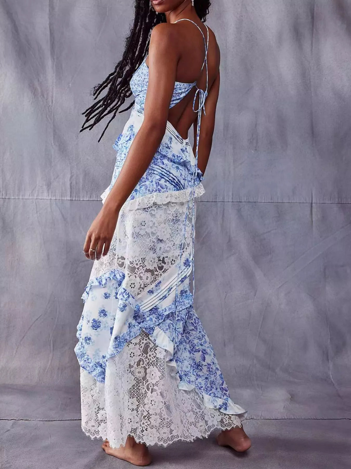 Back zipper view of the maxi dress