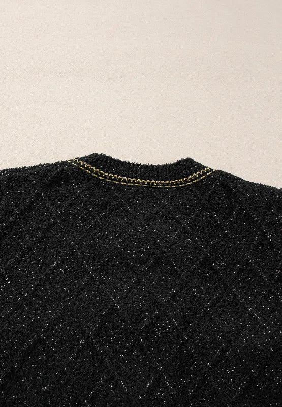Round Neck Button Up Long Sleeve Cardigan - Fashorio