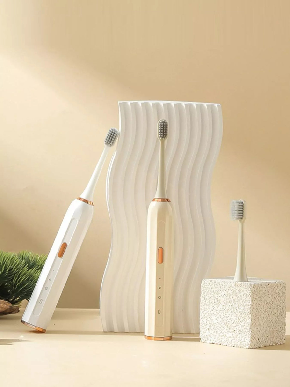 Electric toothbrush in white