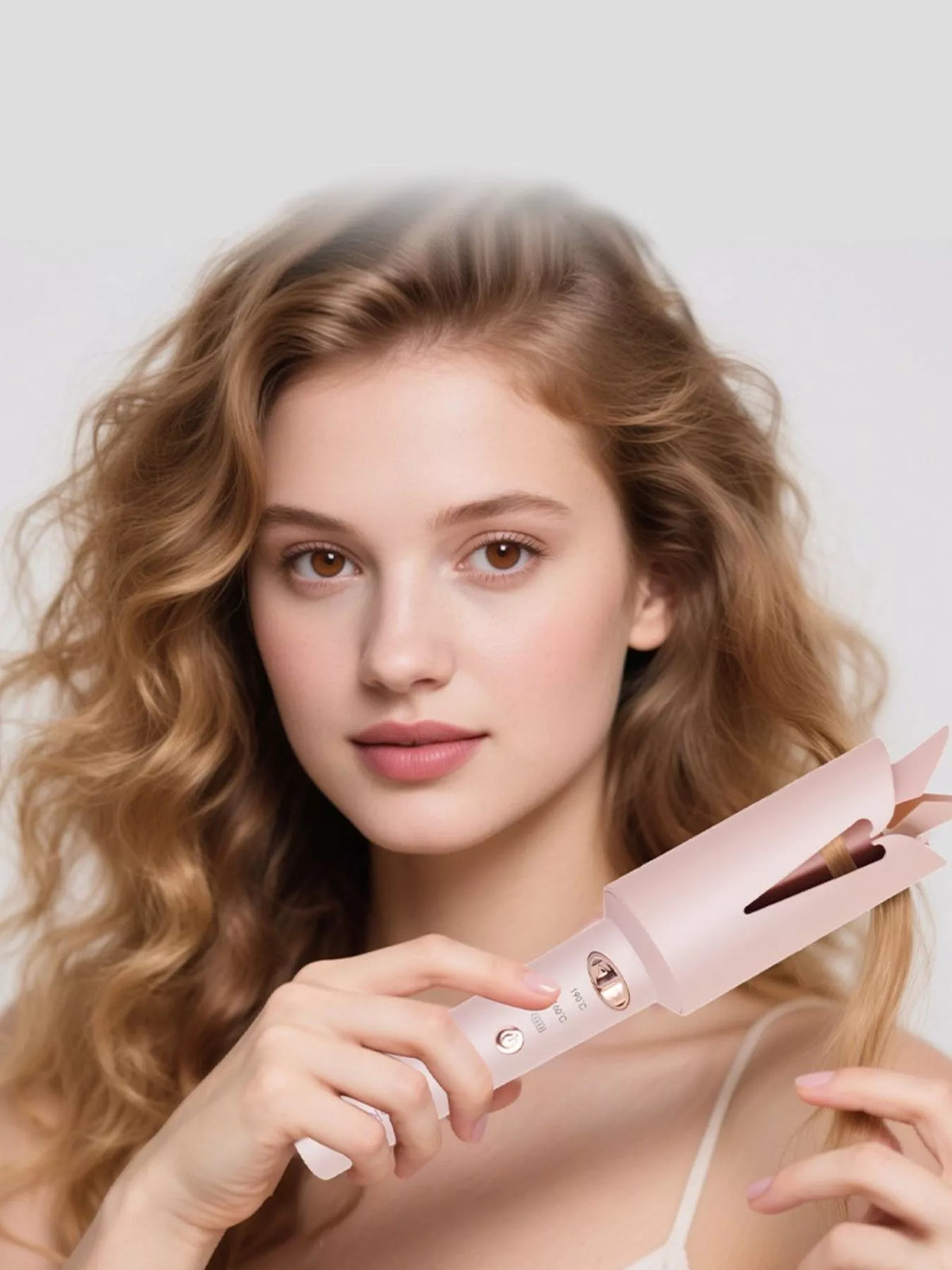Automatic hair curling iron in pink