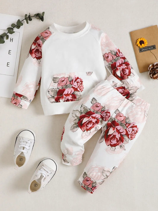 Children's Floral Top and Pants Set Floral - Fashorio