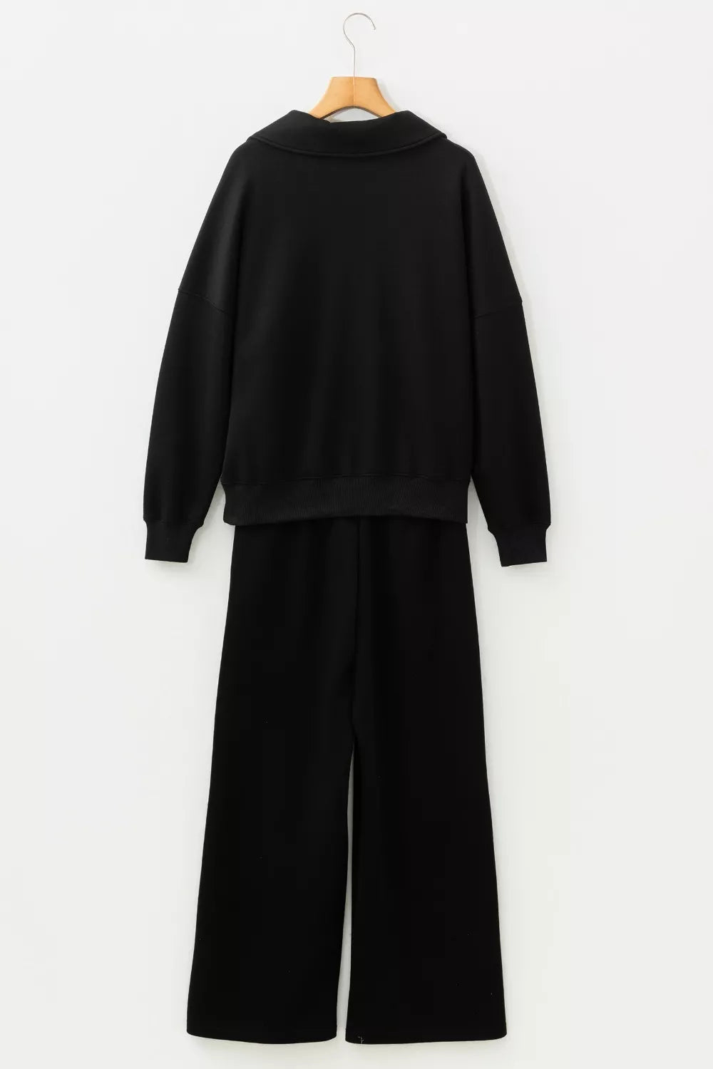 Collared V Neck Sweatshirt and Sweatpants Set, view 9