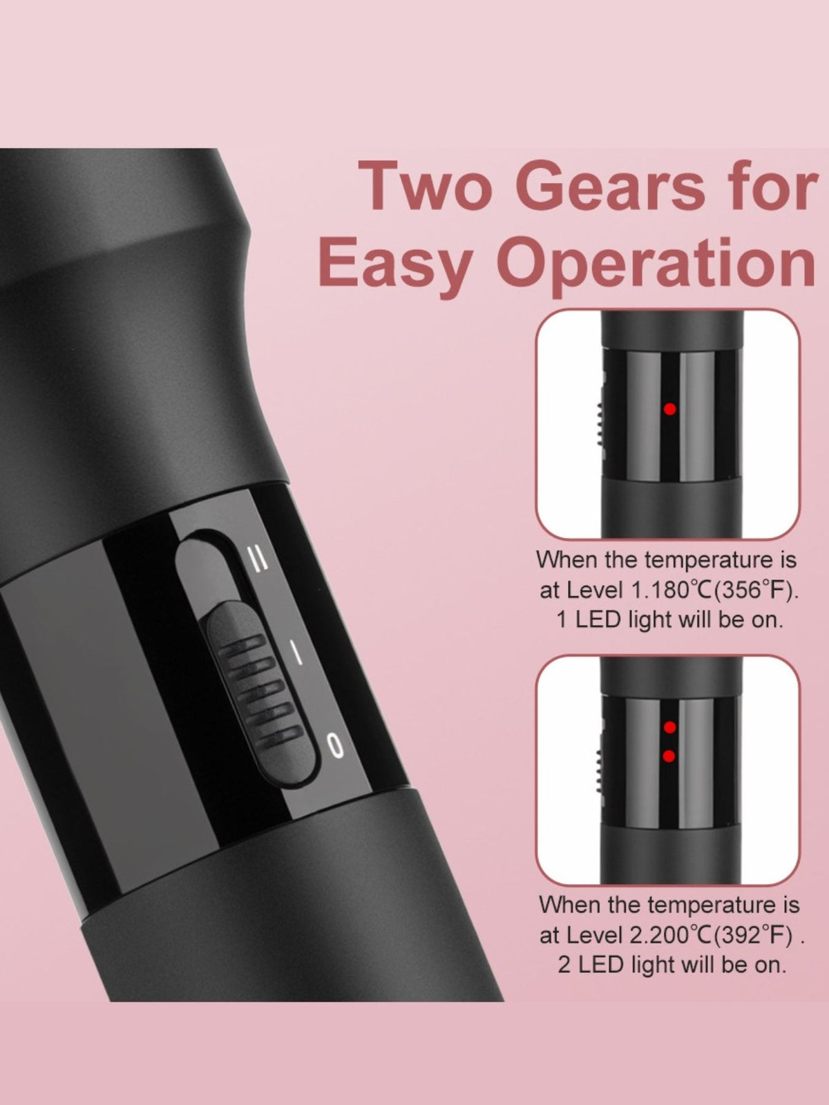 Hot air brush control buttons detail
