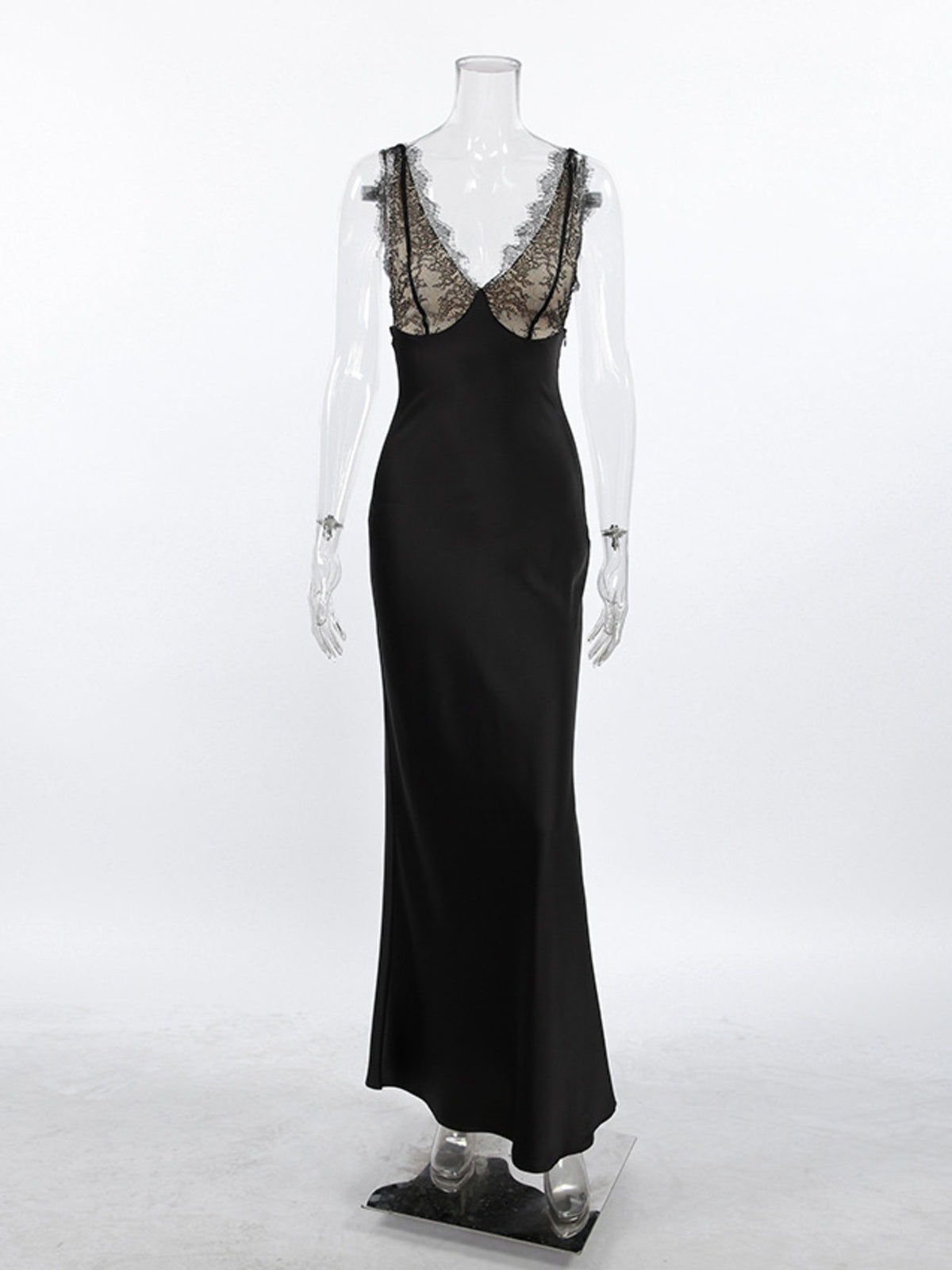 Slip midi dress in black colour