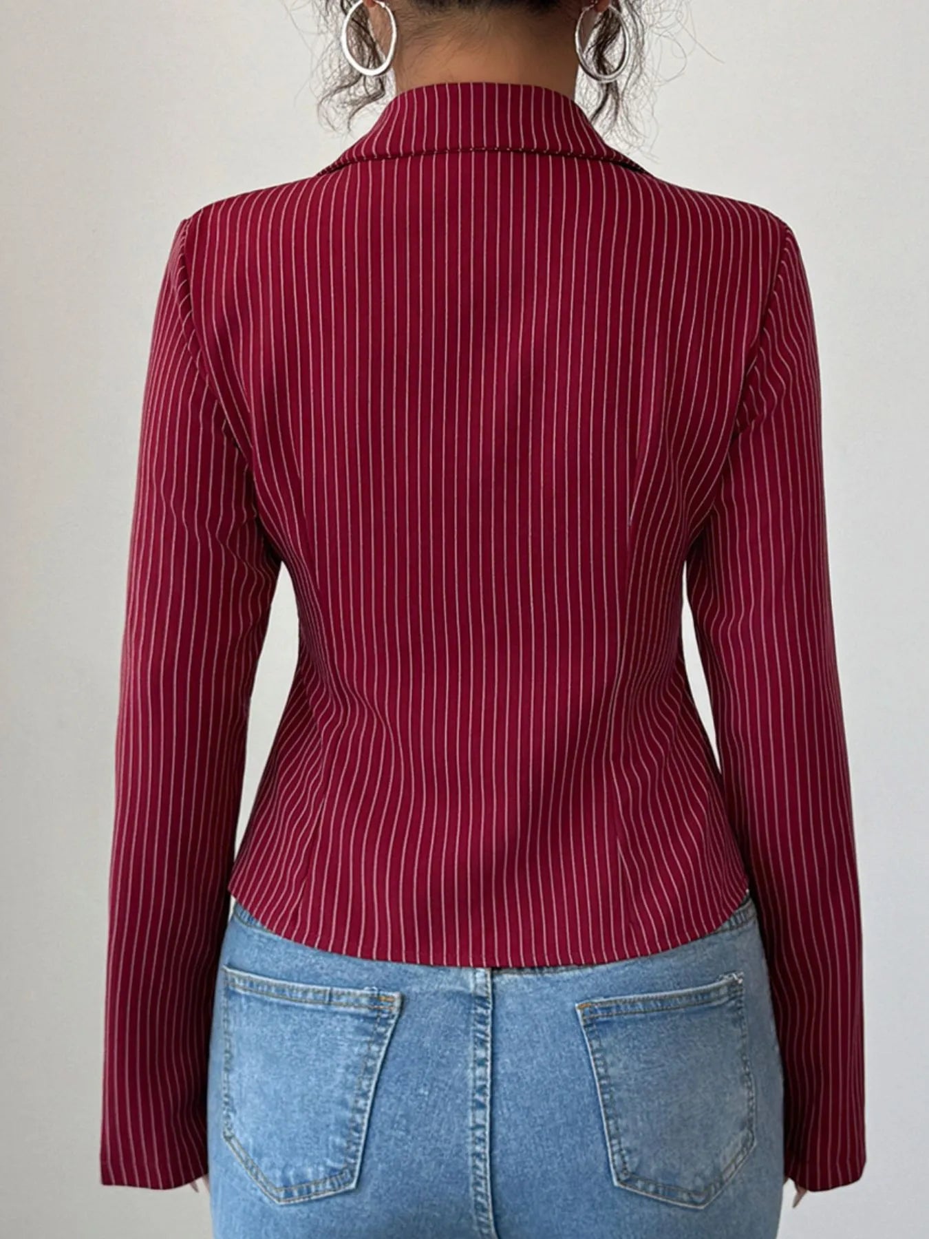 Striped Button-Up Fitted Shirt - Fashorio