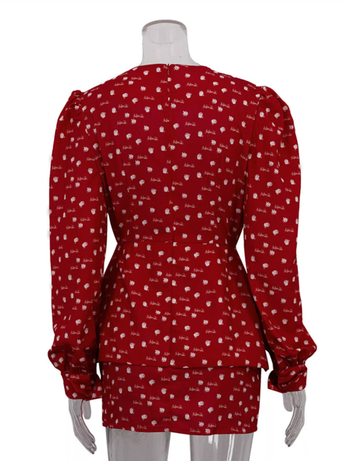 Womens tiered polka dot dress shown full length