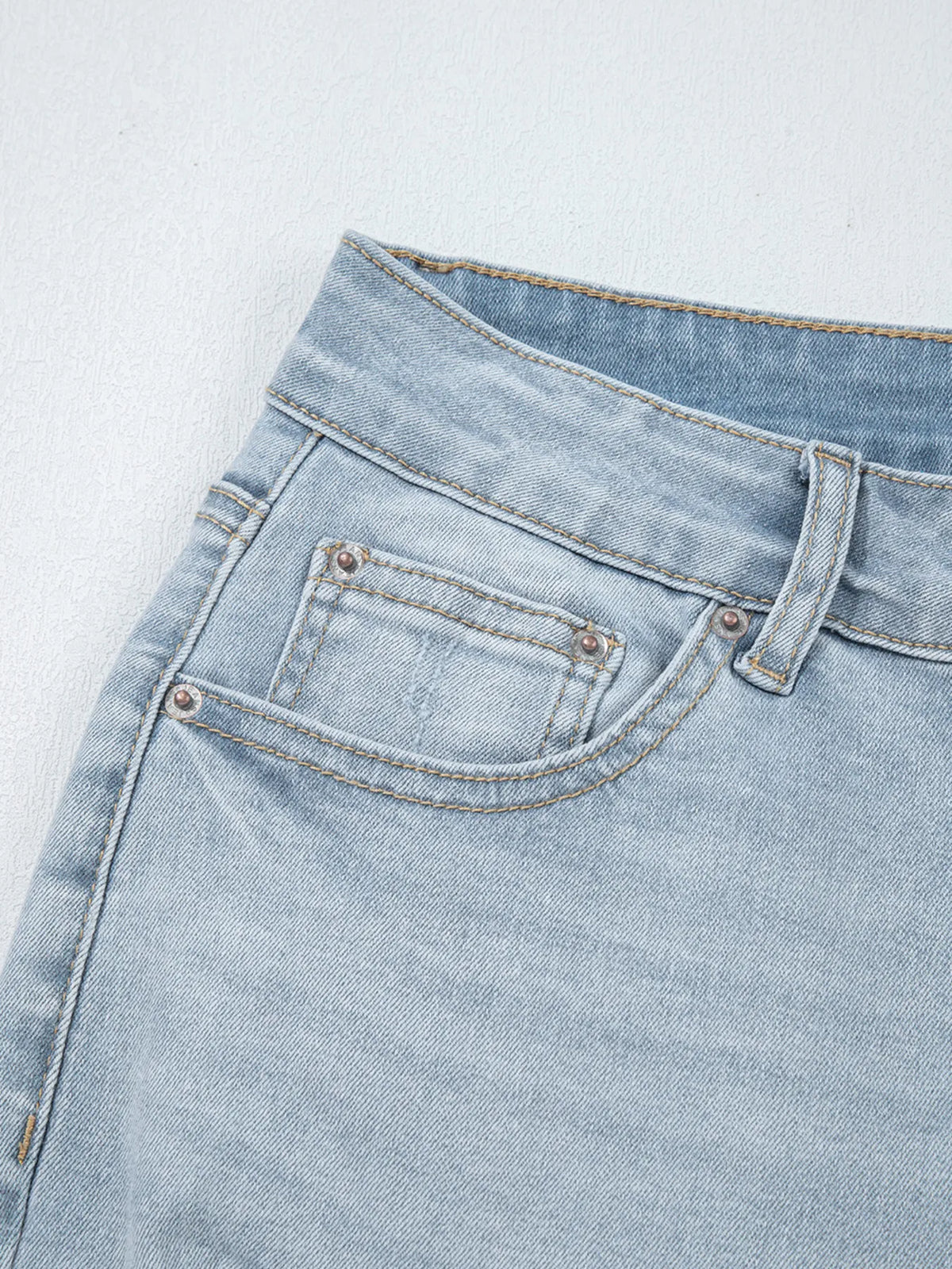 Full length light blue skinny jeans