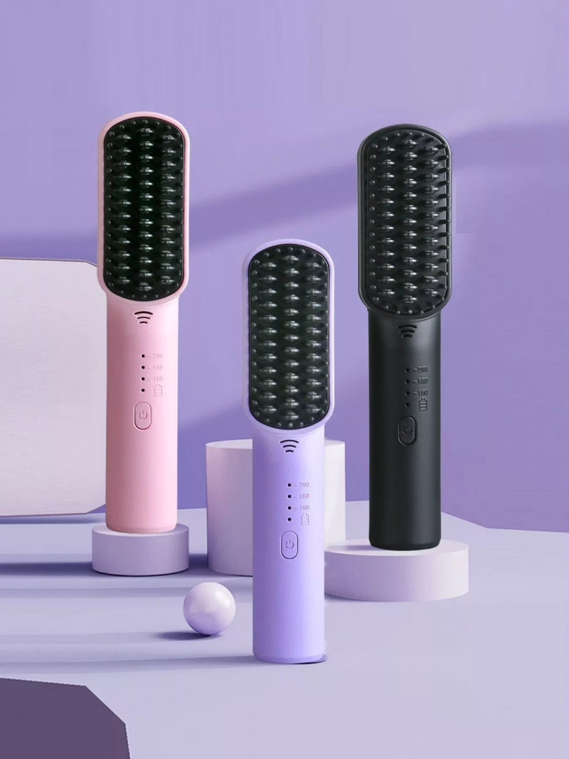 Portable heated straightening comb full view