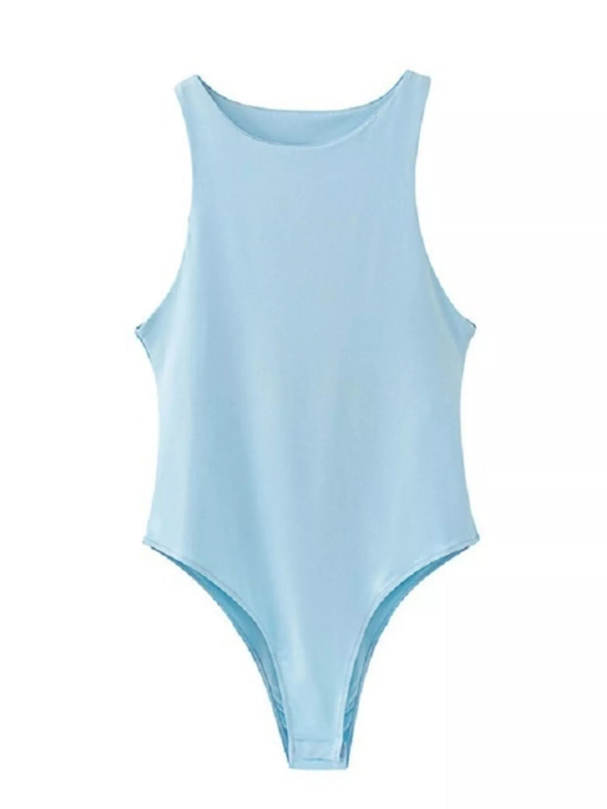 Yellow sleeveless bodysuit front view